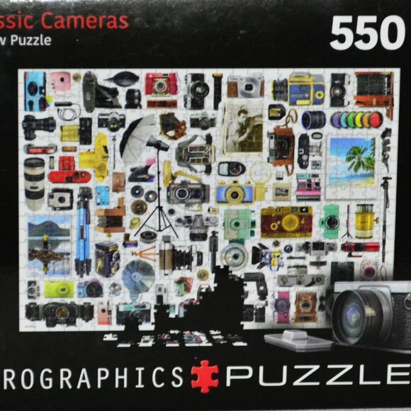 Eurographics Jig Saw Puzzle Classic Cameras 550 Pcs Collectible Tin Photography - Picture 6 of 6